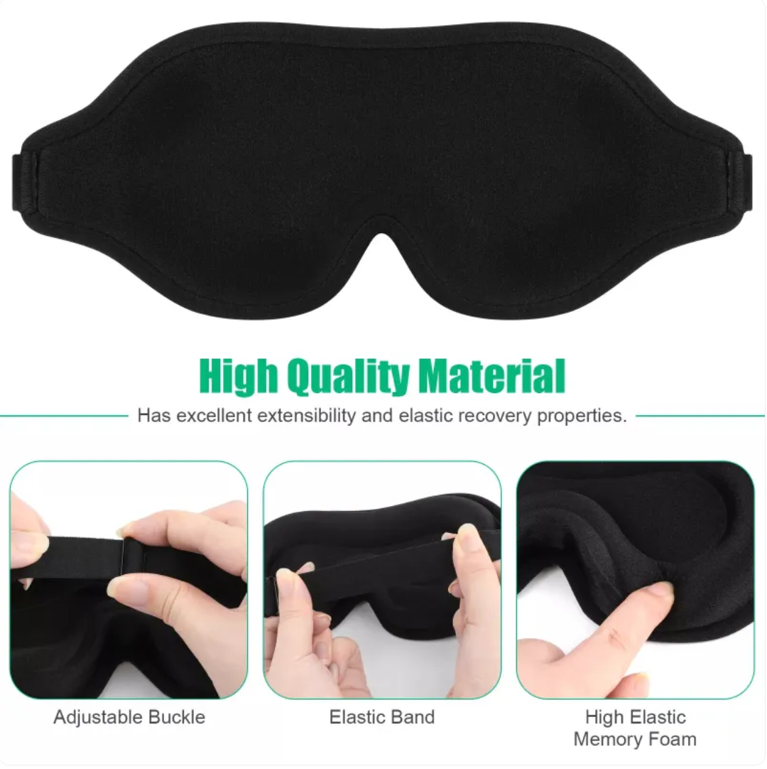3D Contour Silk Sleep Mask – Zero Eye Pressure Travel Eye Mask