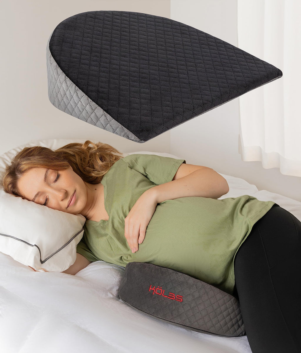 Wedge Pregnancy Pillow | Memory Foam | Belly, Back, Knee & Leg Support