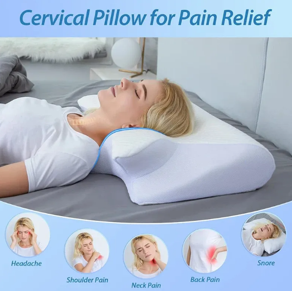 Ergonomic Memory Foam Cervical Pillow – 2-in-1 Orthopedic Neck Support