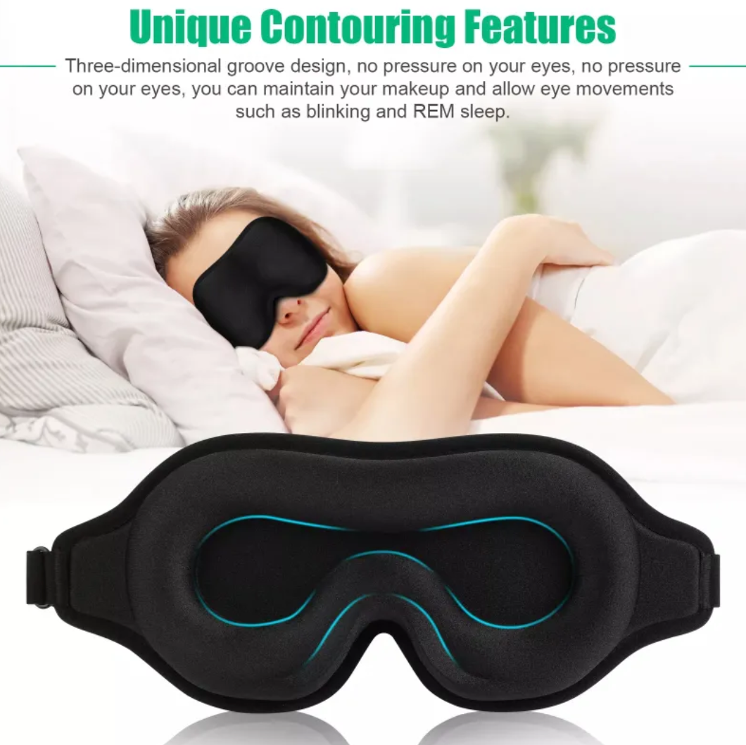 3D Contour Silk Sleep Mask – Zero Eye Pressure Travel Eye Mask