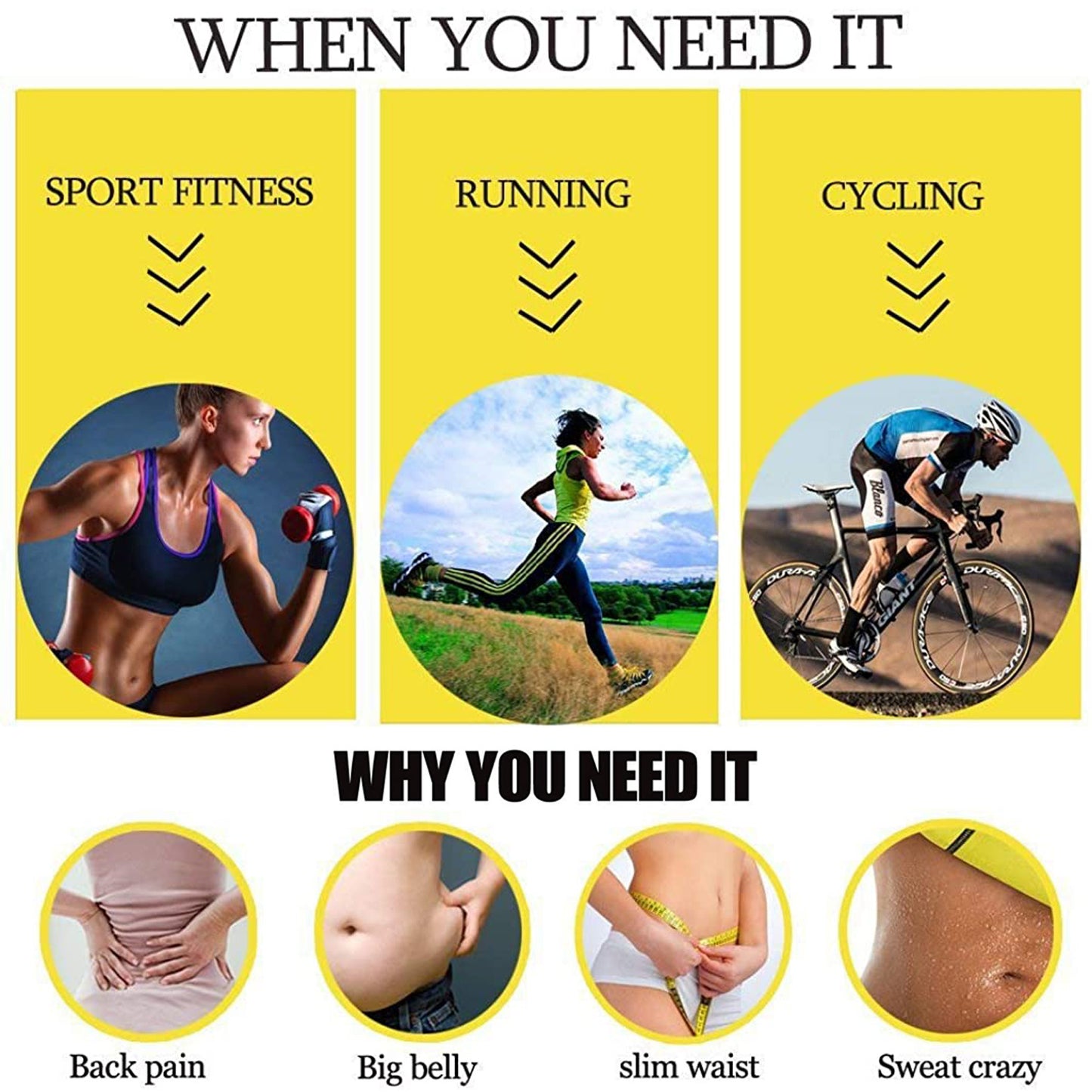 Women's Waist Trainer Shaper Sauna Sweat Belt Waist Trimmer