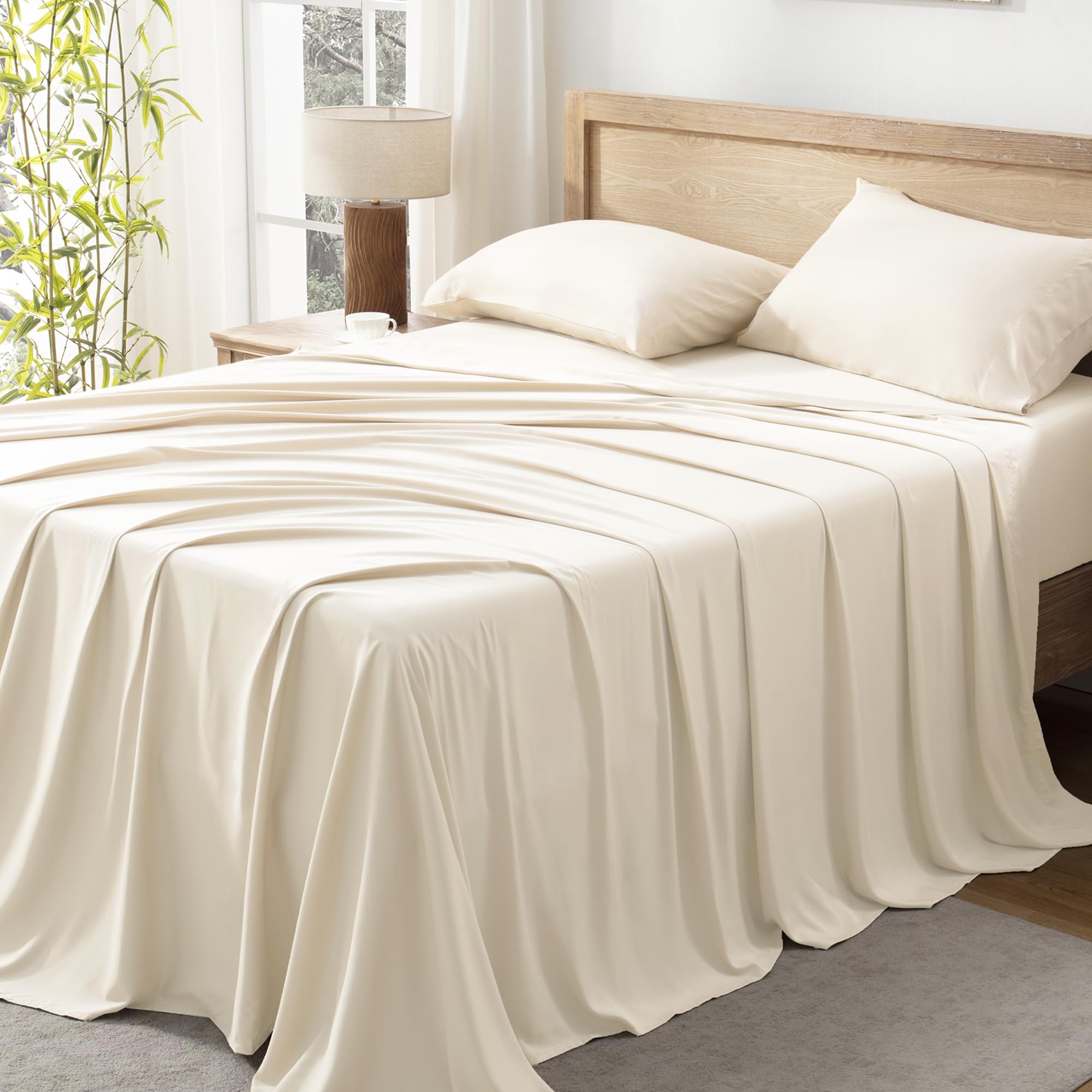 Andency California King Sheet Set — 100% Bamboo Viscose | Silky Soft, Cooling & Breathable