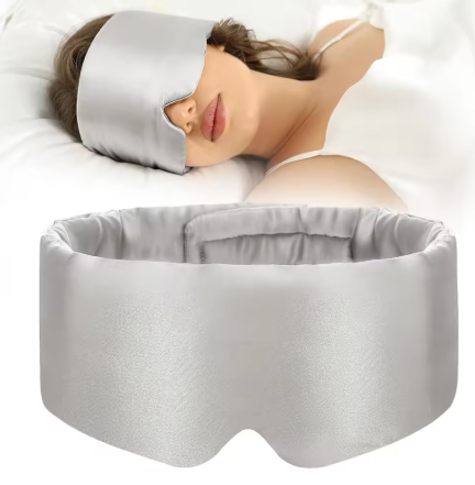 Premium Silk Sleep Mask with Ear Covers – Light & Noise Blocking