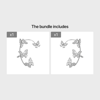 Women'S Elegant Butterfly Ear Cuffs - No-Piercing Ear Hooks, Synthetic Gemstone Accents, Everyday & Formal Jewelry for Parties, Weddings, Everyday Outfits - Non-Piercing Ear Clips for Sensitive Light Beige, Party Accessories,