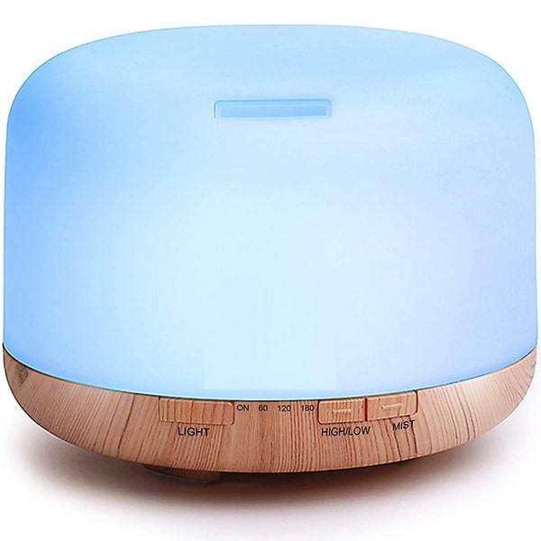 Color Changing Aromatherapy Diffuser With Remote | 500ml | 7 LED Colors