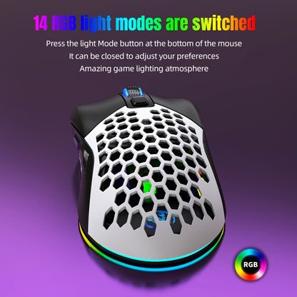 HXSJ New USB Wired Game Mouse RGB Backlit Braid 7200DPI Adjustable Back Cover Replaceable Home Optical Mouse