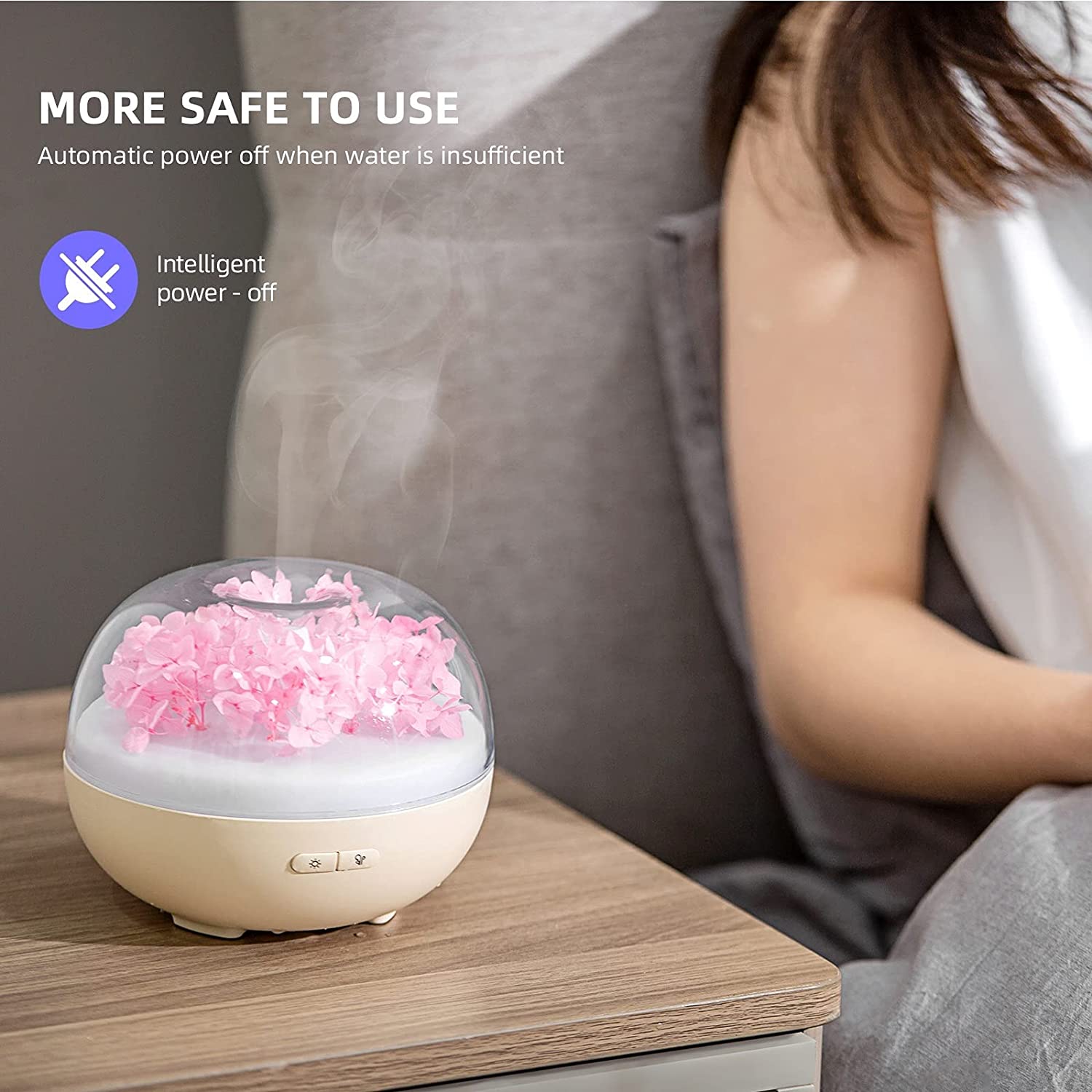 Eternal Flower Aromatherapy Diffuser | Sleep Mode | Ultra-Quiet 36dB
