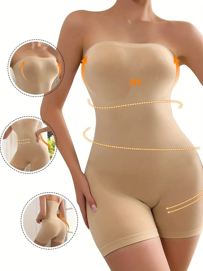 Faja moldeadora sin tirantes con control de abdomen beige XL/XXL
