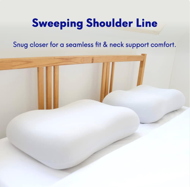 Ergonomic Memory Foam Pillow – Ice Silk Cover for Side & Back Sleepers