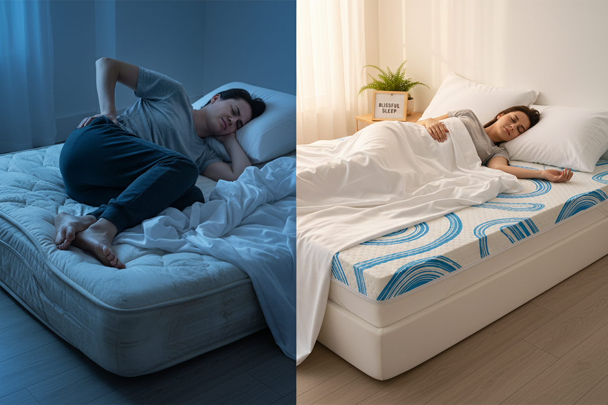 Before After - Blue White Topper