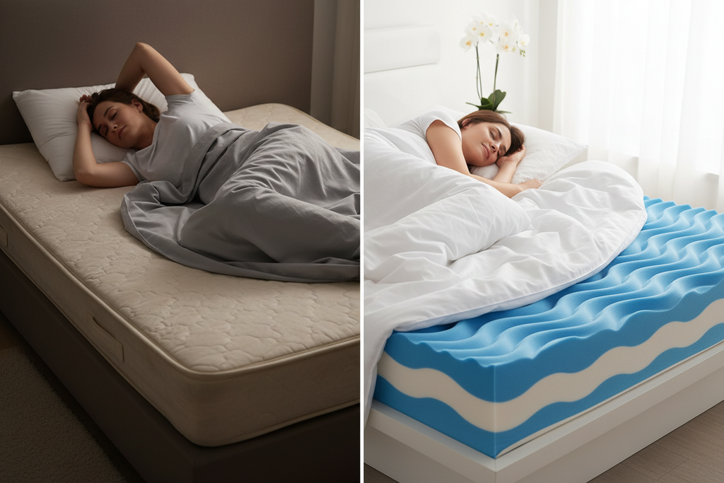 Before After - Wavy Blue White Topper