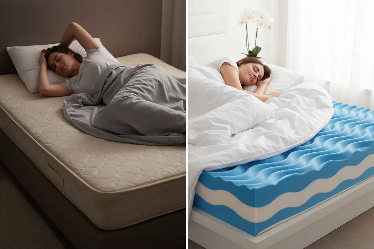 Before After - Wavy Blue White Topper