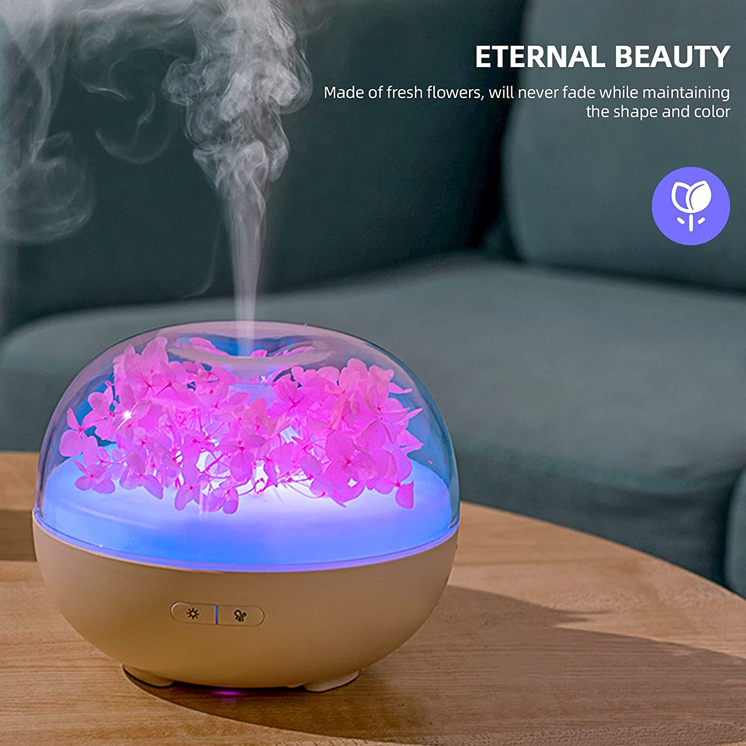 Eternal Flower Aromatherapy Diffuser | Sleep Mode | Ultra-Quiet 36dB