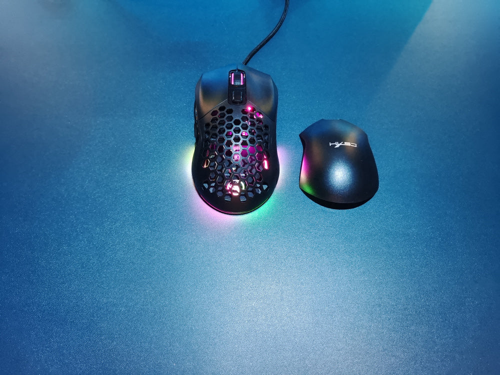 HXSJ New USB Wired Game Mouse RGB Backlit Braid 7200DPI Adjustable Back Cover Replaceable Home Optical Mouse