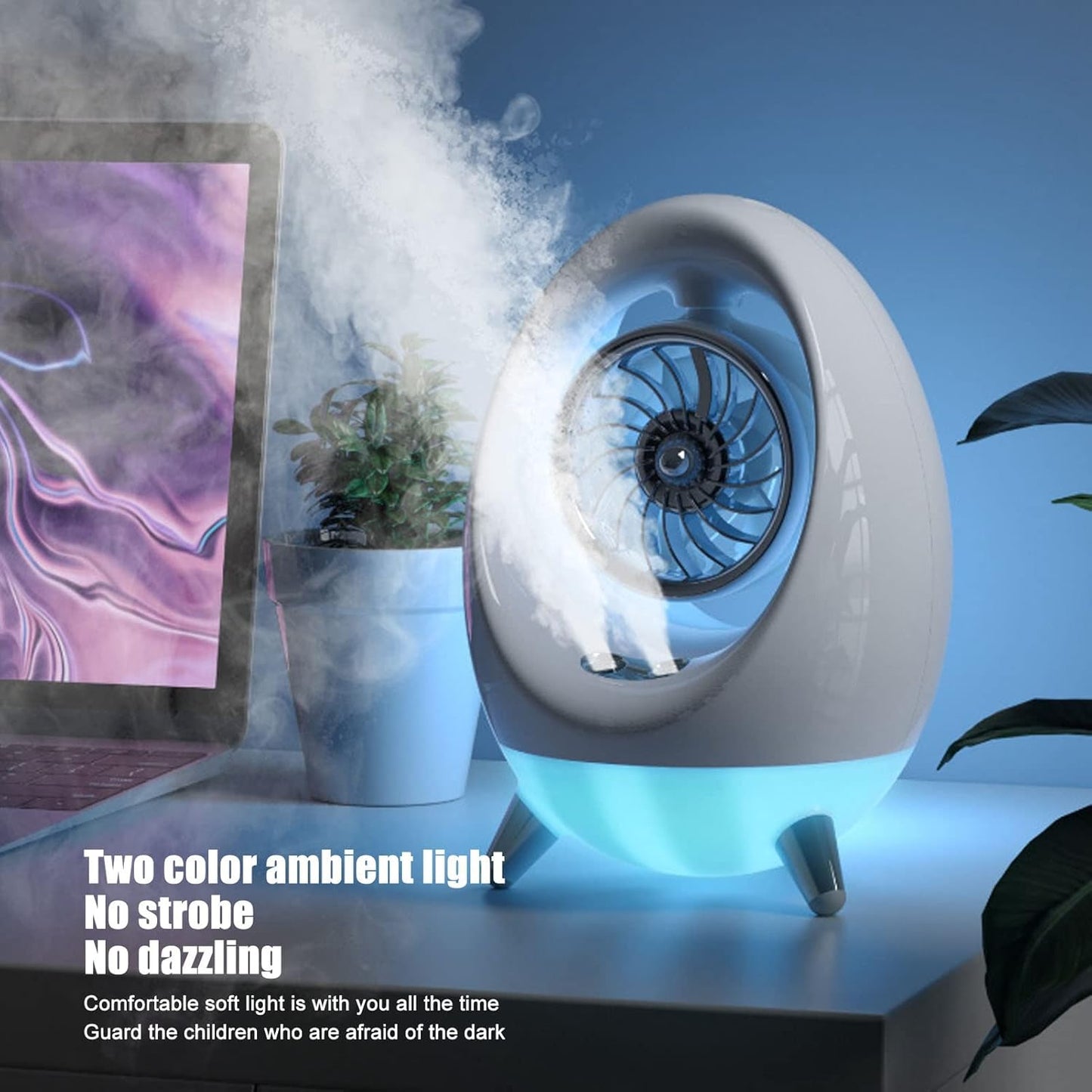 Ventilador de refrigeración con lámpara de noche y humidificador